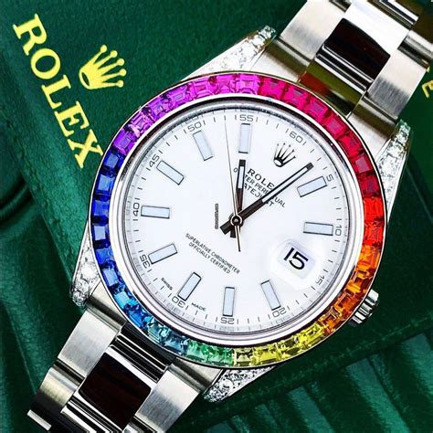 rolex eainbow|rolex with rainbow bezel.